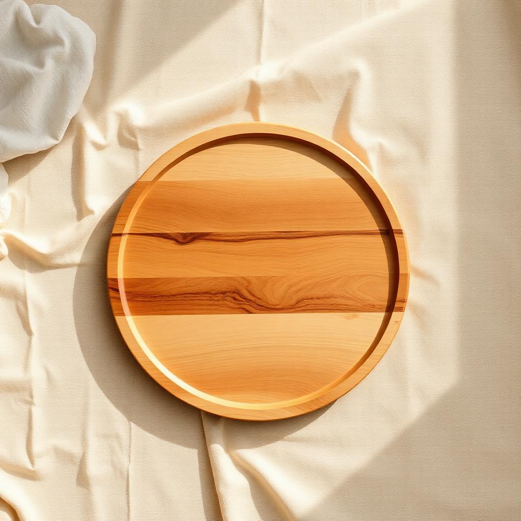 Plateau rond en bois